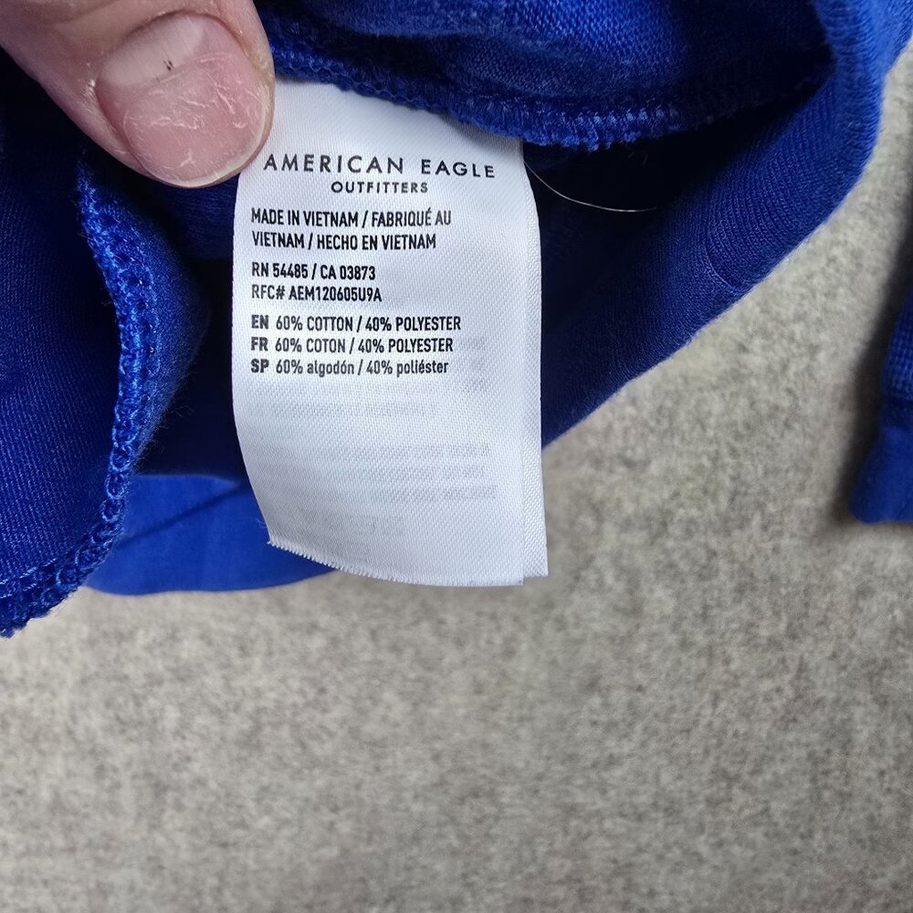 American Eagle Blue Quarter Zip Athletic Pullover - Picture 5 of 8
